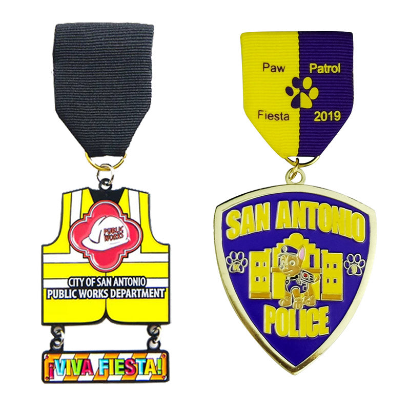 San Antonio Fiesta Medals with custom design and ribbon