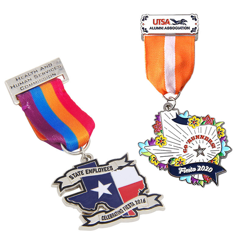 Custom Fiesta Medals San Antonio Tx with custom ribbons