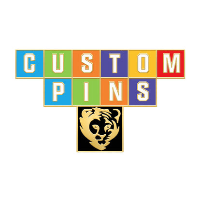 irregular-shaped hard enamel pin with multiple enamel colors and glossy polished surface