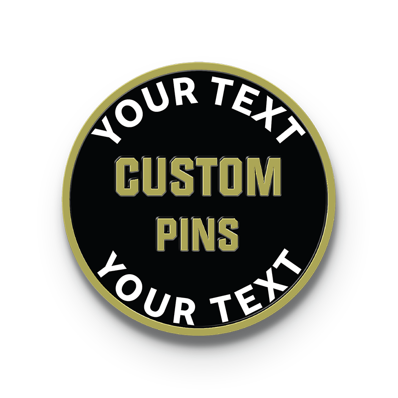 gold plating custom round logo pins