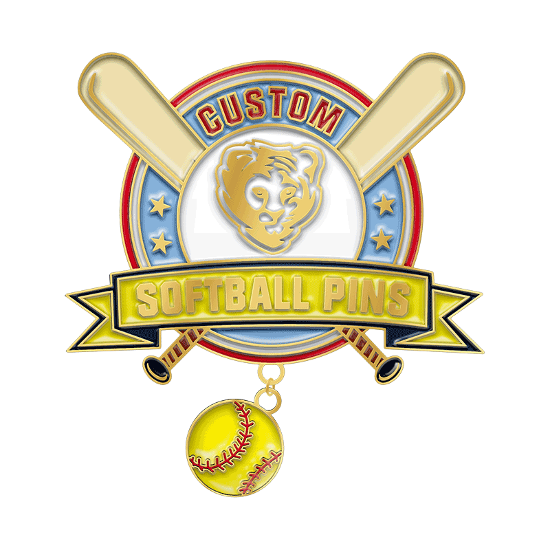 Softball Trading Pins with dangler