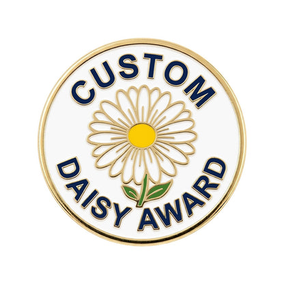 Custom Daisy Award badge with a daisy flower on a white background