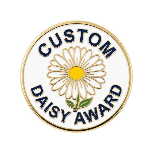 Custom Daisy Award badge with a daisy flower on a white background