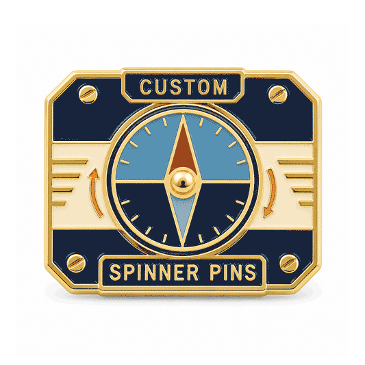 Animated custom spinner pin demonstrating the rotating compass centerpiece