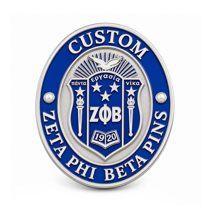 Zeta Phi Beta Pins Silver shown as a custom enamel pin on a clean white background
