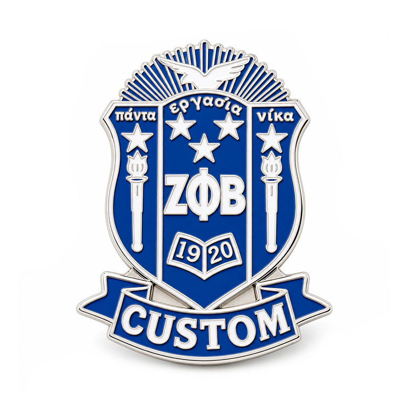 Zeta Phi Beta Pins shown as a custom enamel pin on a clean white background