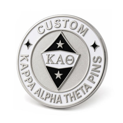 Kappa Alpha Theta Pins Silver Round Kite shown as a custom enamel pin on a clean white background
