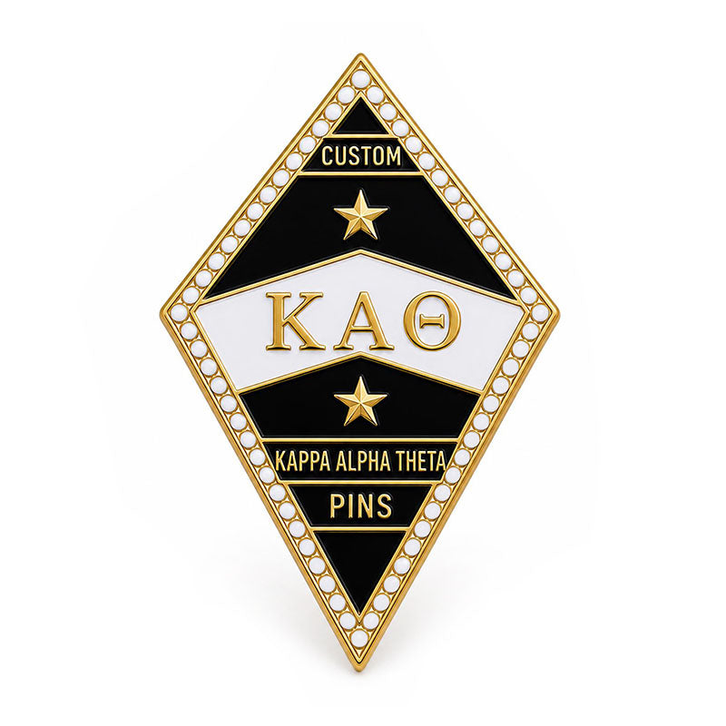 Kappa Alpha Theta Pins shown as a custom enamel pin on a clean white background
