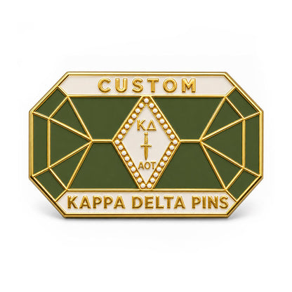 Kappa Delta Pins Gold shown as a custom enamel pin on a clean white background