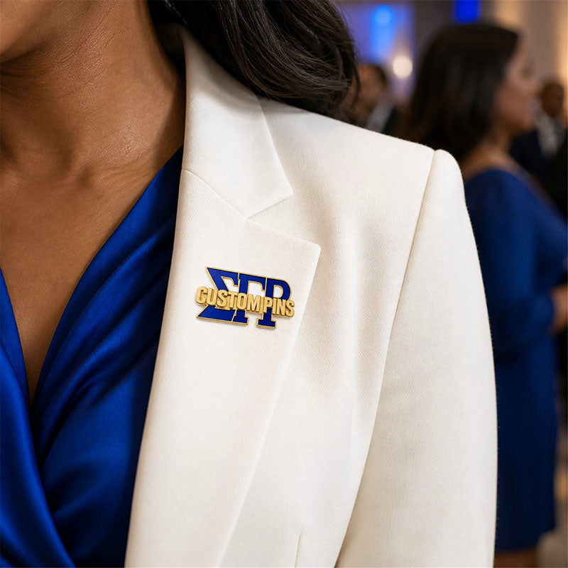 Sigma Gamma Rho Pins displayed in a realistic use setting