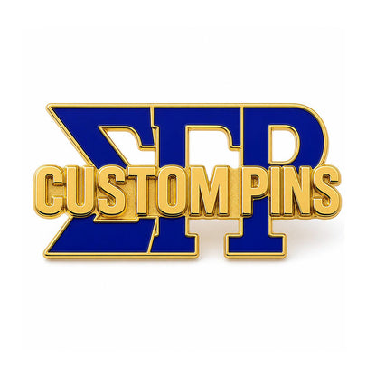 Sigma Gamma Rho Pins Lettermark Custom Pins shown as a custom enamel pin on a clean white background