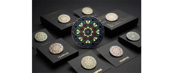 Hard enamel pins custom with smooth polished finish, premium metal enamel pins for Shopify and branded retail collections