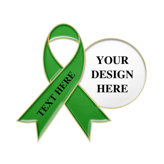 Custom Mental Health Awareness Ribbon Pins with Right LOGO