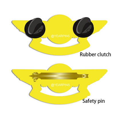 Custom tab wing pins -digital printing 2 inch