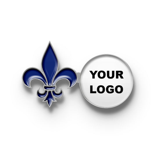 Fleur-de-lis Pin with Custom Logo