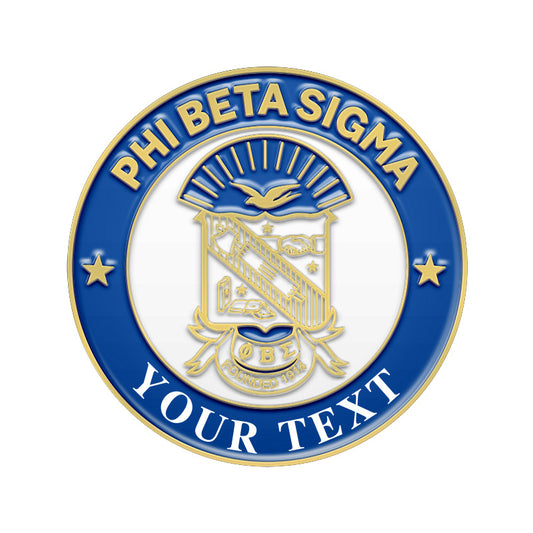 Gold Fraternity Pin with Custom Text; Phi Beta Sigma