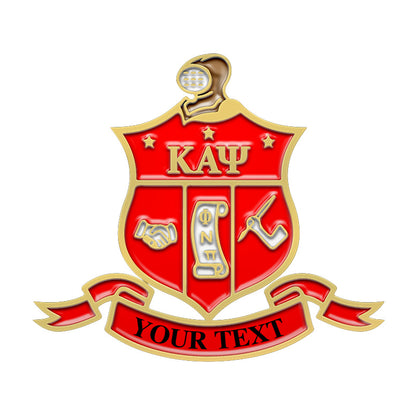 Gold Fraternity Pin with Custom Text; Kappa Alpha Psi