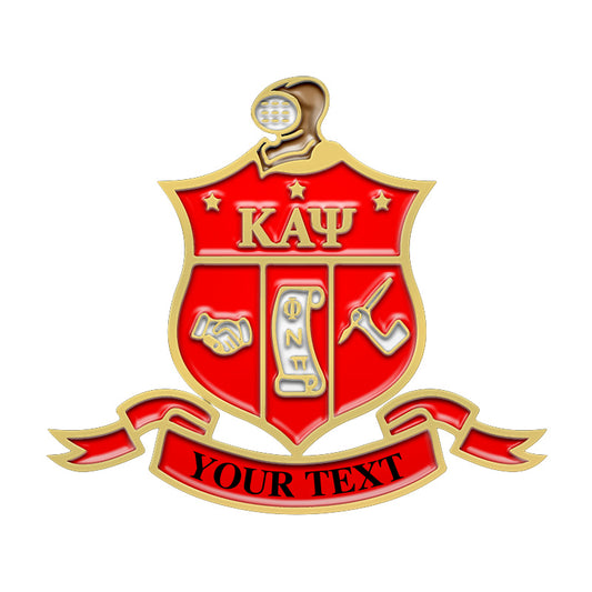 Gold Fraternity Pin with Custom Text; Kappa Alpha Psi