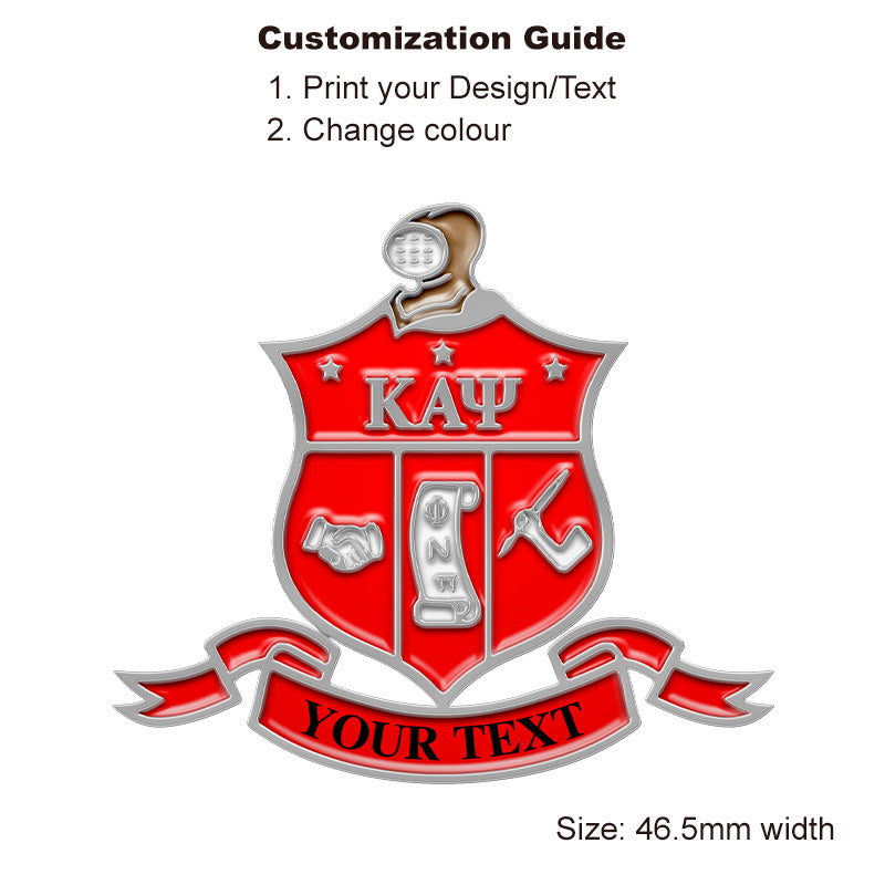Silver Fraternity Pin with Custom Text; Kappa Alpha Psi
