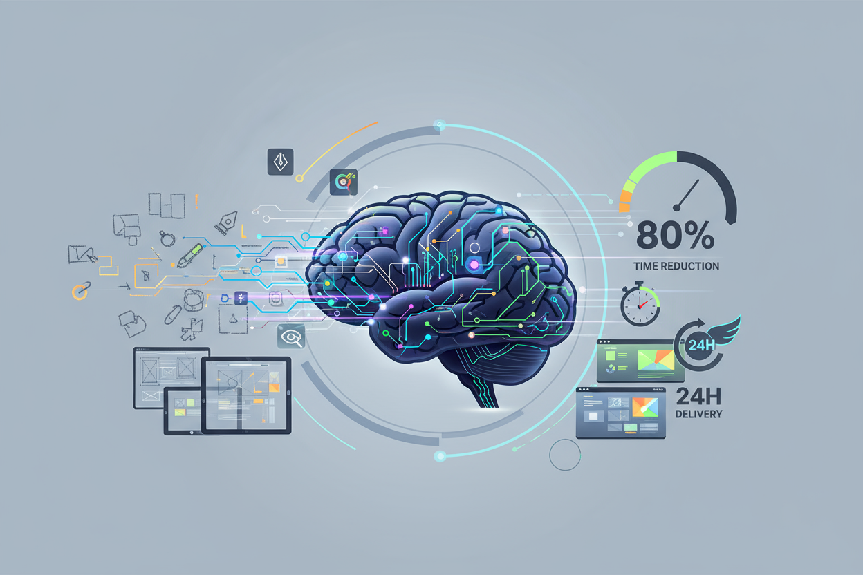 Our AI-assisted design system finish artwork within 24 hours