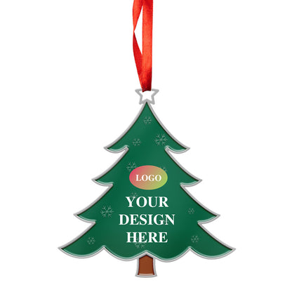 Christmas Tree Ornaments Personalized, Christmas Tree Ornaments, Tree Shaped, Metal, Green 