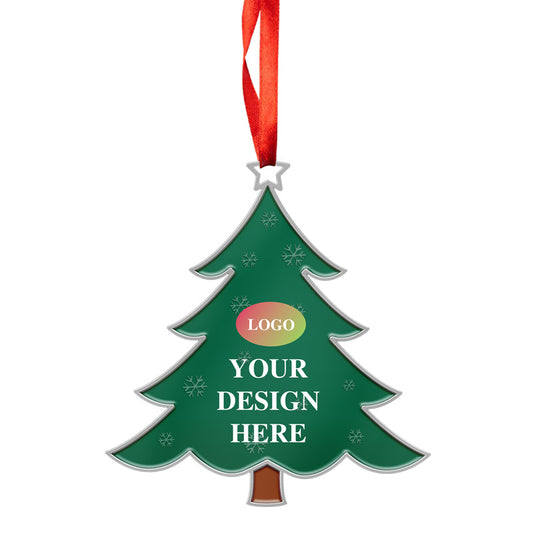 Christmas Tree Ornaments Personalized, Christmas Tree Ornaments, Tree Shaped, Metal, Green 