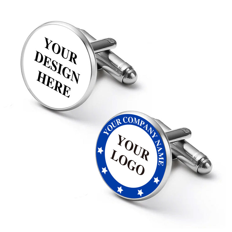 These classic cufflinks for men are designed for personalization, making them a perfect gift for weddings, teams, or clients when customized with a unique logo.
