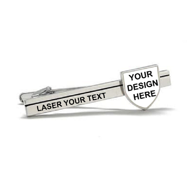 Customize this classic tie clip with your company logo for a sophisticated corporate gift or promotional item.