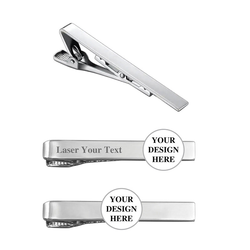 Custom round logo tie clips