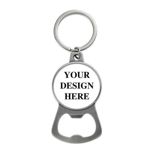 silver bottle cap opener keychain for promotional use or gifting
