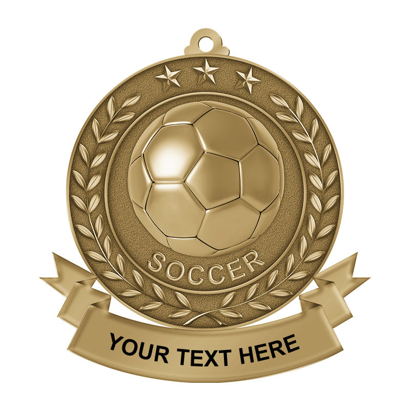custom soccer medals - gold
