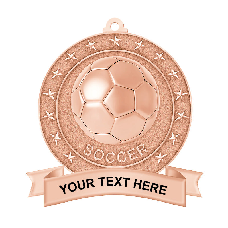 3D soccer medals - silver