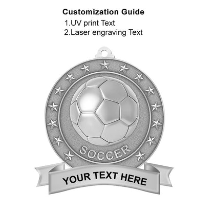 3D soccer medals - silver