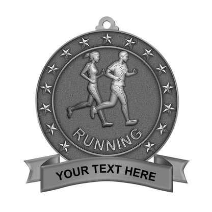 run medal - silver