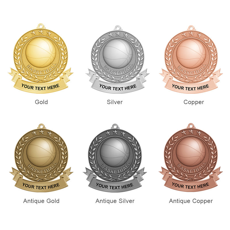 3D basketball medals