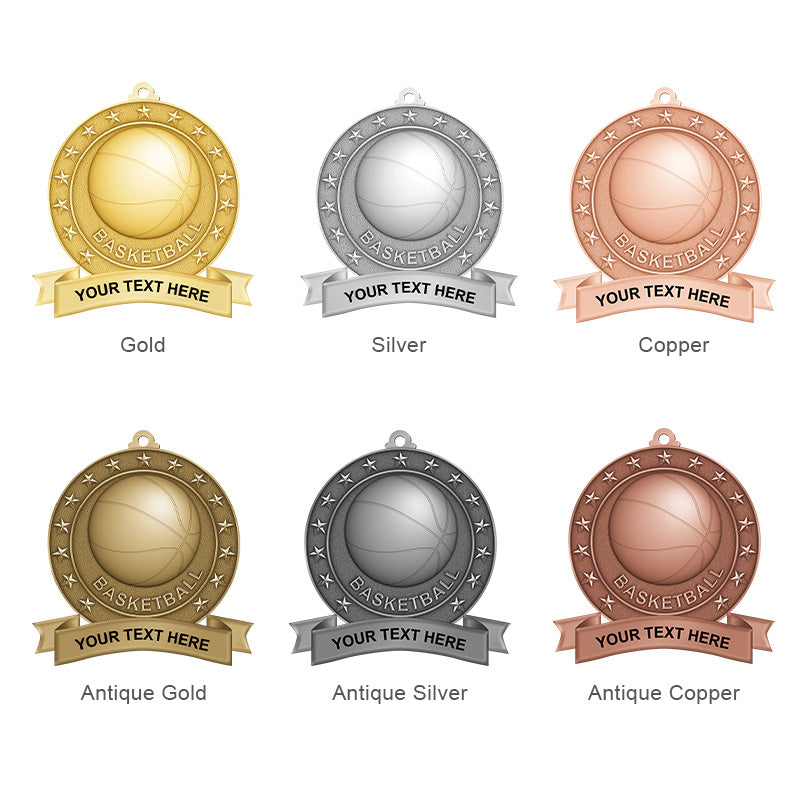 3D basketball medallions
