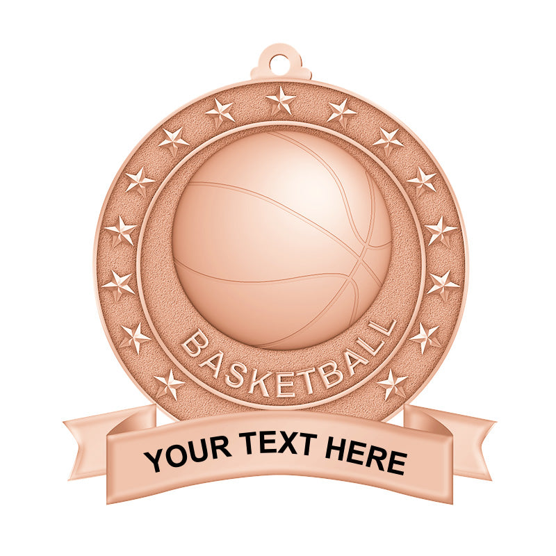 3D basketball medals - copper