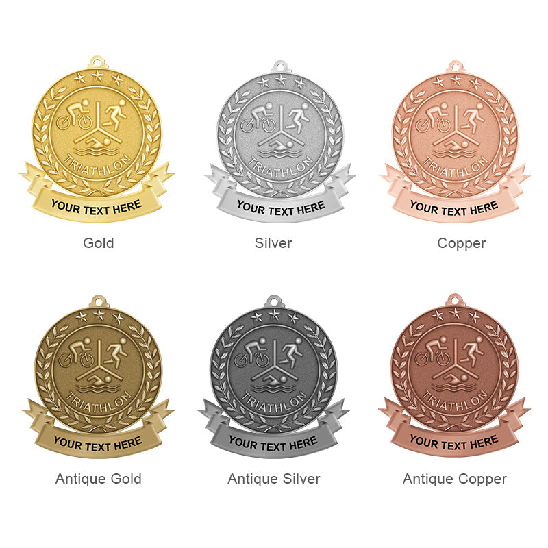 triathlon medals - 6 plating colors