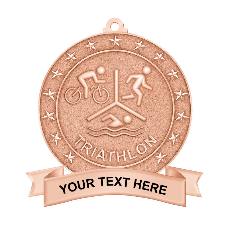 3D triathlon medals - bronze