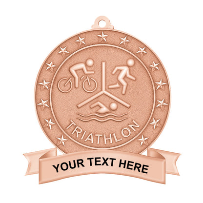 3D triathlon medals - bronze