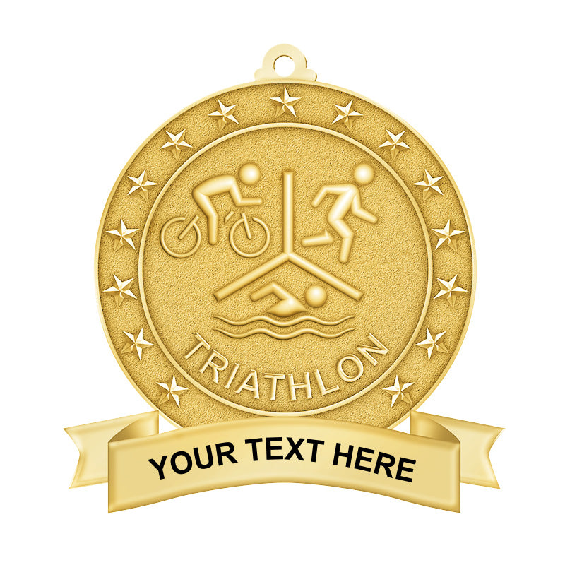 3D triathlon medals - gold