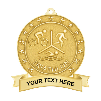 3D triathlon medals - gold