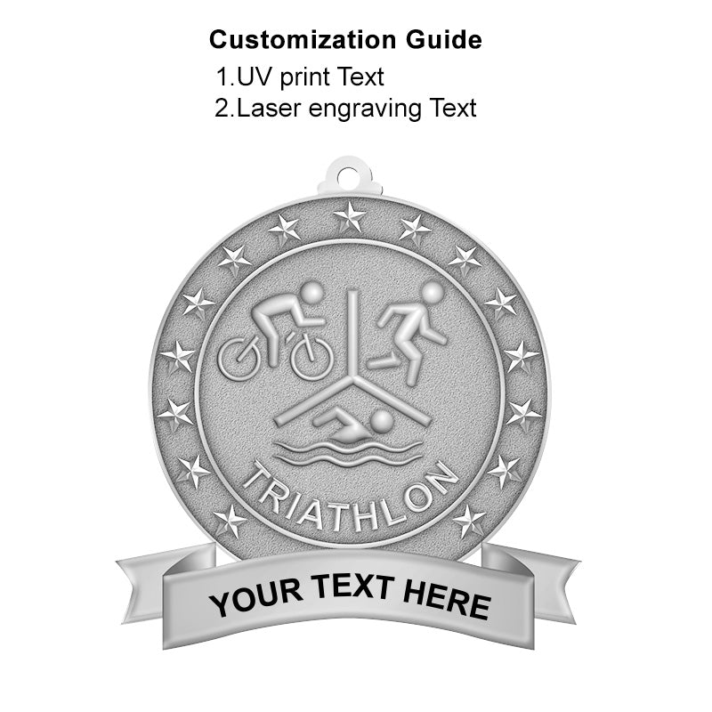 3D triathlon medals - silver