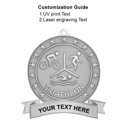 3D triathlon medals - silver