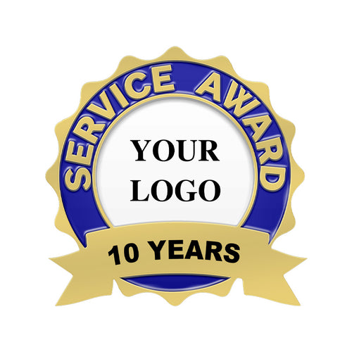 Gold Plated Award Pins with Custom Bottom Years & Center Logo