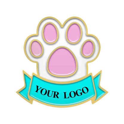 Gold Cat Paw Pin with Custom Logo
