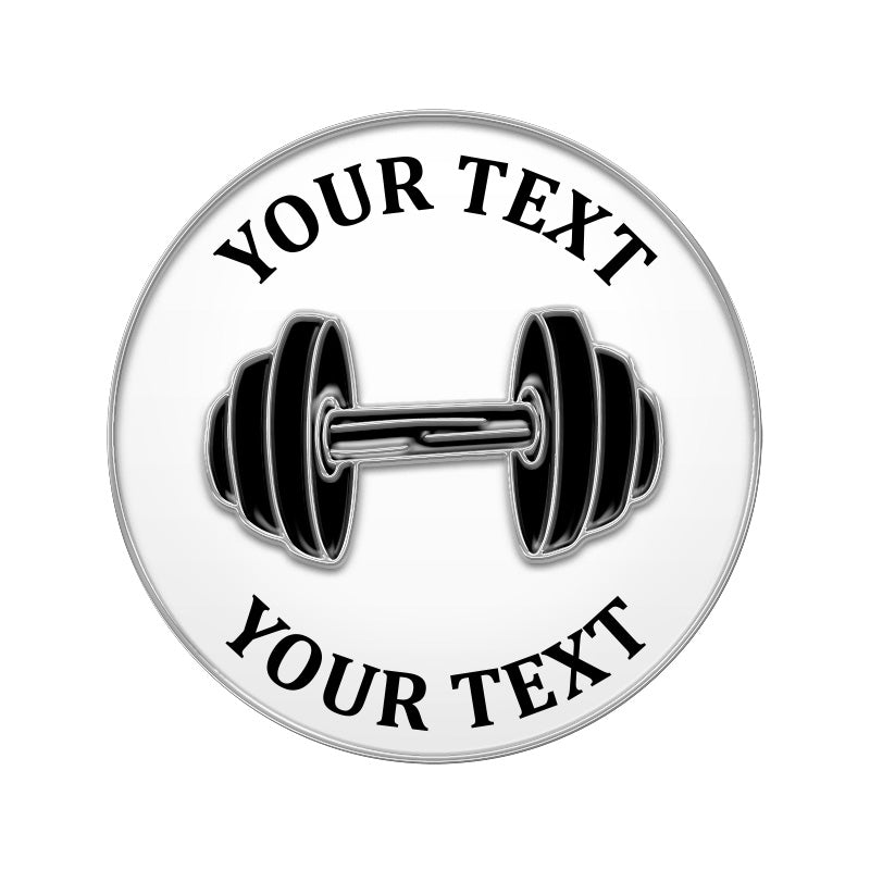 silver dumbbell club pin