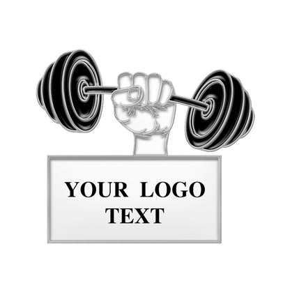 custom dumbbell logo pins for gym club