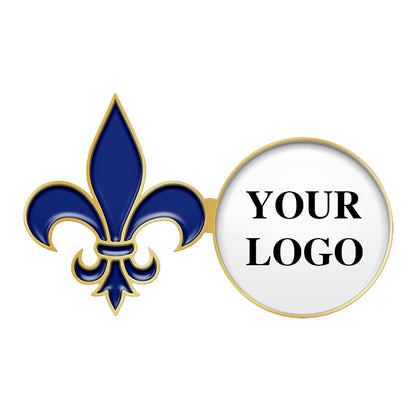  Custom gold fleur de lis lapel pin with your logo
