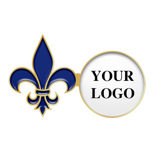  Custom gold fleur de lis lapel pin with your logo